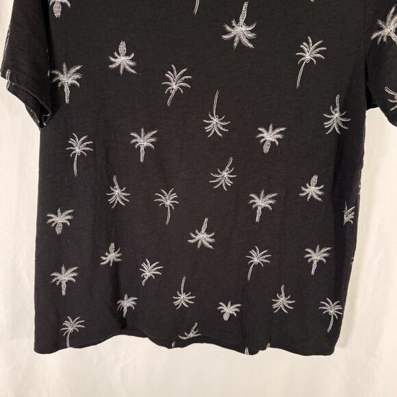 New Old Navy Blouse Women's Large Everywear Palm Tree Short Sleeve Vneck - Picture 8 of 10